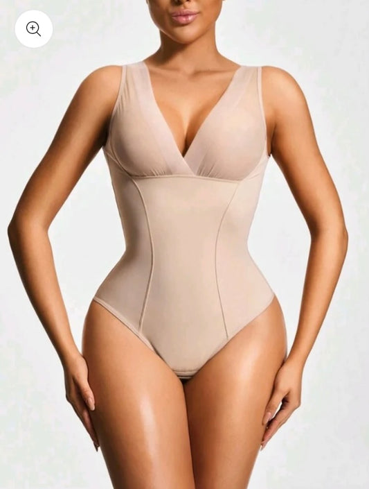 Deep-V Shapewear Thong Bodysuit