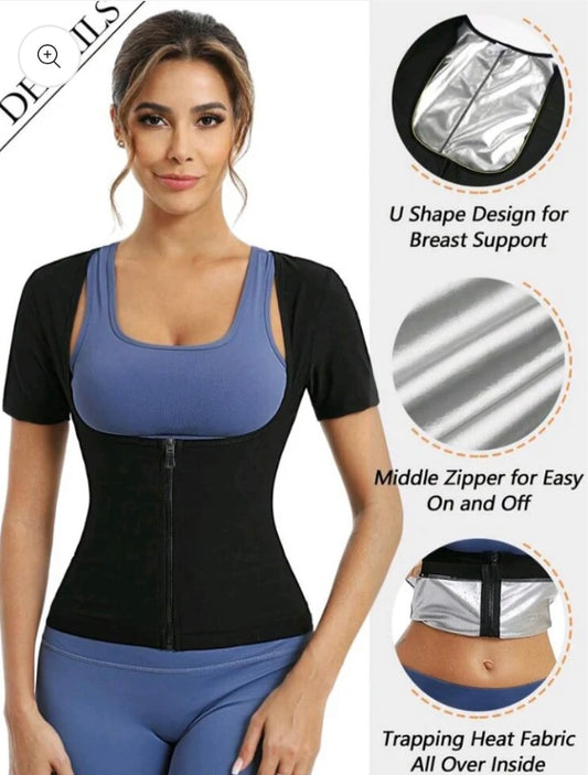Short Sleeve Body Shaping Fitness Tight Suit